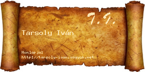 Tarsoly Iván névjegykártya